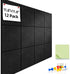 Large Cork Board for Walls, 12 Pack Black Felt Wall Tiles, 47"x35" with Push Pins & Sticky Tabs