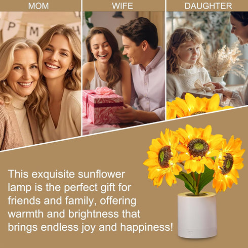 WSYEAR Sunflower Gifts for Women-Sunflowers Flower Lamp Night Light for Bedroom Decor,Valentines Day Birthday Gifts