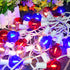27.8Ft G40 28 Bulbs, 4th 0.6W Red White and Blue Lights String with Shatterproof LED Globe for Memorial Day of July