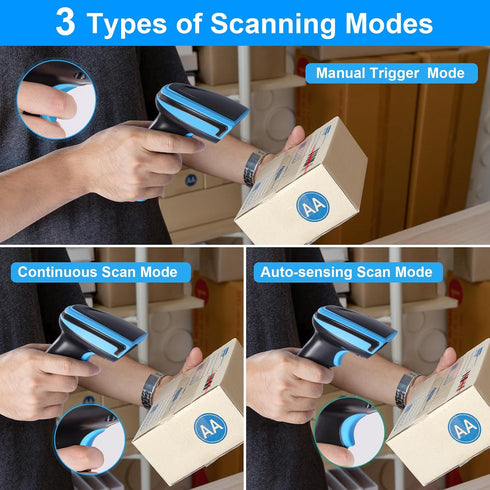 onewscan 1D 2.4G Barcode Scanner Wireless Laser Bar Code Scanners with Stand Wireless & USB Wired Connection Plug