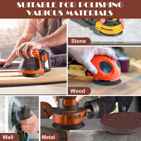 Jamiikury Set, 5 Inch 40/60/80/100/120/180/240/320/400/600 Pack 200 Sanding Discs Orbital Sander Sandpaper Hook