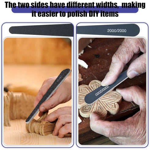 Honoson 20 Pcs Sanding Sticks, Assorted Polishing Sticks for Plastic Models, Metal and Wood Craft Tools