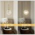 6" 1-Light Mini Glass Bubble Chandelier Light Fixture Gold, Clear Globe Glass Pendant Lighting Ball Chandeliers