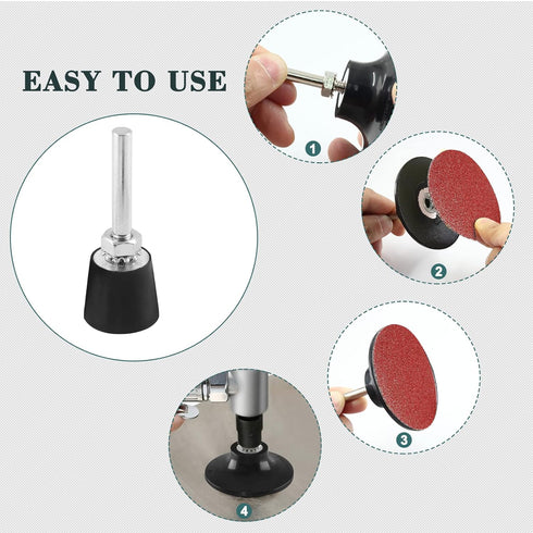 1 Inch 2-Pack 1/4 Inch Litoexpe Disc Pad Holder for Roloc, Quick Change Disc Attachments for Polishing, Sanding
