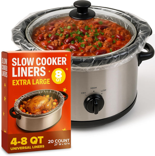 20 Count Large Slow Cooker Liners, 8qt Disposable Slow Cooker Liners for