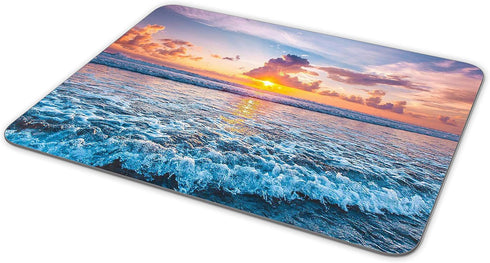 Office Sunset Ocean Mouse Pad, Non-Slip Natural Rubber Rectangular Gaming Mouse Pad