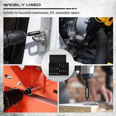 9-Piece Impact Socket Adapter Set, 1/4" 3/8" 1/2" Driver Socket Adapter, Magnetic Screwdriver Bit Holder