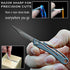 Titanium Keychain Knife & 10 Replaceable Razor Blades, Mini Folding Scalpel Pocket Knife Box Cutter Hobby Knife by outROAR Gear
