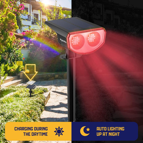 9 38 2 Pack Kyosho Solar Color Spot Lights Outdoor, Lighting Modes Halloween Christmas Lights, LEDs Color Changing