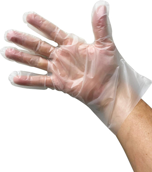 KingSeal PolyStretch TPE Poly Hybrid Disposable Gloves, Powder-Free, Vinyl Glove Substitute, Size Small -