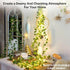 Operated,23FT 73LED YOUNGAR Ivy Vines with Fairy Lights,Leaf String Warm White Lights Battery/USB Fake for Bedroom Wall