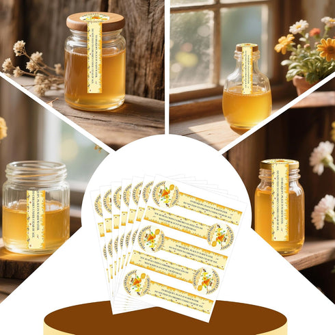 Well Tile 500Pcs 1 3.5 Inch-Tamper Pure Honey Stickers Safe Secure Tamper Evident Seals Stickers for Lids x Proof