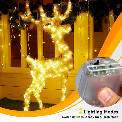LitHome 2 Pack 20 60 2 Warm White Fairy Lights Battery Operated, FT LED Twinkle Lights Battery Operated Modes