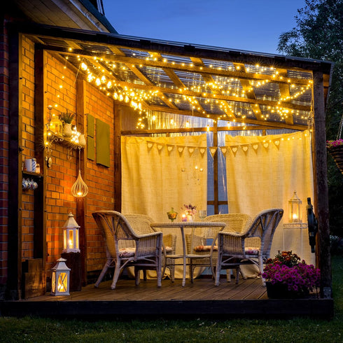 66FT 200 8 Solar Christmas Lights Outdoor Waterproof, Total LED String Lights for Outside with Modes Clear Wire String