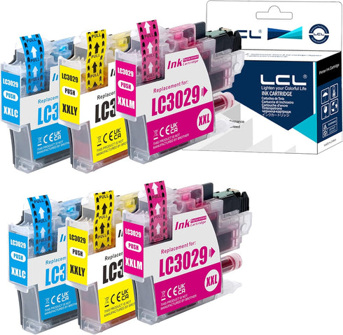 LCL Compatible Ink Cartridge Replacement for Brother LC3029 XXL, High Yield for MFC-J6535DW J6935DW Printers (6-Pack)
