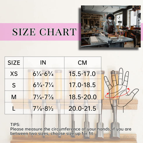 HANDLANDY Women Safety Work Gloves, Utility Touch Screen Grip Gloves for Gardening and Yardwork