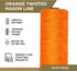 ATERET Orange Mason Line String Line, 3 Rolls 250ft Length, 18 Braided Nylon String, Nylon Twine String for Gardening Or Masonry Tools, Multipurpose for Gardening, Masonry, and Construction by ATERET