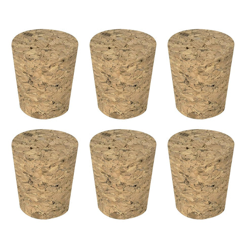 MECCANIXITY Tapered Cork, 27x21x31mm Wooden Leakproof Soft Cork Stoppers for Wine Bottle Crafts, Pack of 6