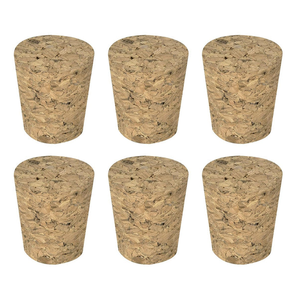 MECCANIXITY Tapered Cork, 27x21x31mm Wooden Leakproof Soft Cork Stoppers for Wine Bottle Crafts, Pack of 6