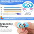 Stylo Pack of 3 Pencil Grips for Kids Handwriting - Perfect Pencil Holders for Home Schooling and Preschool Writing