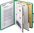 Smead Pressboard Classification File Folder - SafeSHIELD Fasteners, 2 Dividers, 2" Expansion, Letter Size, Green