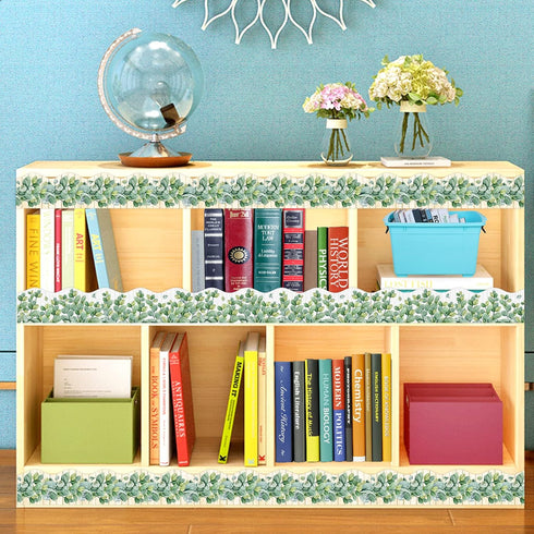 Eucalyptus Bulletin Board Border, Die-Cut Classroom Decoration, 36ft Per Roll Rustic Greenery Leaves