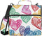ALAZA Heart Crayon Drawing 3 Ring Zipper Binder 500 Sheets Expanding File Folder