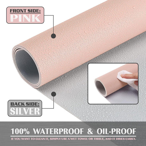 K KNODEL Pink Small Desk Mat, Office Desk Pad, 23.6"x13.8", Computer Mat, Desk Protector, Writing Pad