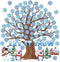 Tatuo 125 Pcs Classroom Tree Bulletin Board Set, 47 x 46 Inch Tree Background with Owl Leaves Dot Cutouts