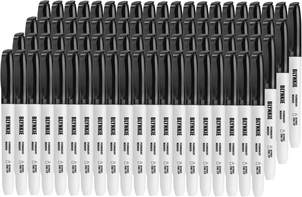 Permanent Markers Bulk Fine Tip 82 Pack, Waterproof Markers, Premium Smear Proof Pens for School, Office, Home