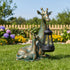 9.7" Solar Garden Decor - Mother Baby Giraffe Statue with Solar Lantern Resin Giraffe Figurine Outdoor Patio Yard Porch