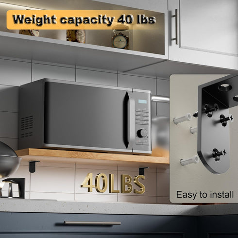 4Pcs 90 (2.56X2.56 Alise Shelf Brackets Black, Stainless Steel Floating Shelf Brackets Corner Brackets, L Brackets