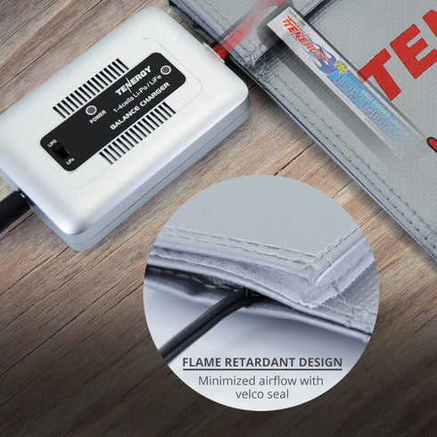 7x9inches Tenergy Lipo Bag, Fire Retardant Lipo Battery Bag for Charging and Storage