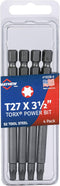 Mayhew Tools 19338-4 USA Torx Power Bit, T27 x 3.5", 4-Pack