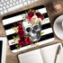 Gaming Mouse Pad and Coasters Set, Skull Flower Mousepad, Non-Slip Rubber Rectangle Mouse Pad