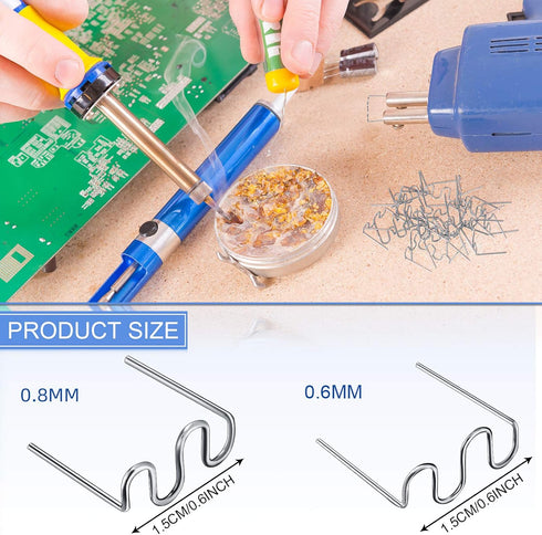 1000 Pieces Hot Staples Welding Rods for Car Bumper Repair, 0.8 0.6 mm (Wave Shape)