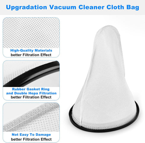 Vacuum Filter Cloth Bag Replacement for Hoover Backpack Vacuum 2KE2105000, C2401, C2401010, Shoulder Vac Pro, Royal