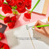 Gueevin 24 Pcs Flower Pens Gifts with Artificial Rose Pens, Black Ink Bulk for Wedding Birthday Party Favors