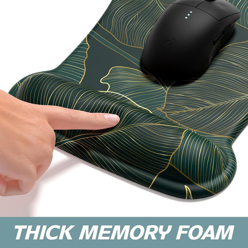 ITNRSIIET Mouse Pad Wrist Support, Ergonomic Non-Slip Memory Foam Keyboard Pad, Easy Typing Pain Relief for PC, Laptop,