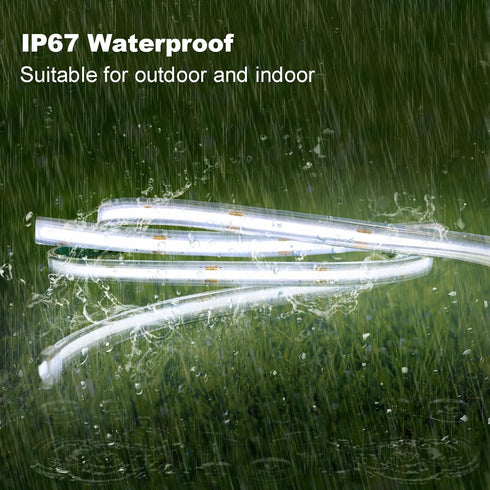 32.8Ft 3200 Dimmable LumBelle COB LED Strip Lights Outdoor Waterproof, LED Strip Light PVC Casing Tape Light Flexible