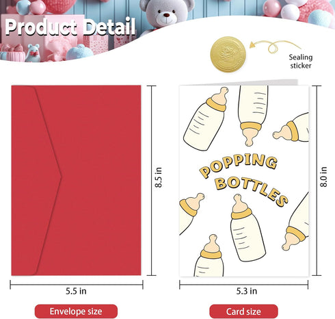 Heollaok Funny Baby Shower Card, Cute Baby Card, New Born Cards Gifts for New Mom Dad, New Babys Congratulations