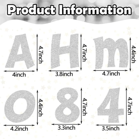 Colarr 216 Pcs Glitter Bulletin Board Letters for Classroom Numbers Alphabet with Adhesive Dots