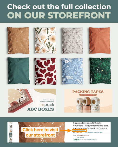 Impack Biodegradable Mailers - 25 Pack Flat Shipping Bags, Self-Seal, Waterproof Thick Mailing Envelope for Clothing