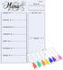 Magnetic Refrigerator Whiteboard, Weekly Menu, Meal Planner, Grocery List, Dry Erase Board