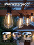 50FT 25 ST35 Bulbs LED Outdoor String Lights, Patio Lights with Shatterproof LED Vintage Edison Connectable LED String