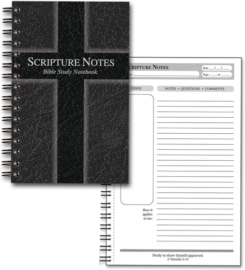 G.T. Luscombe Company, Inc. Scripture Notes, Bible Study, 9 x 5.5 inch, Spiral Bound, 100 Double-Sided Pages