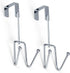 DecorRack 2 Pack Chrome Over The Door Hooks, Heavy-Duty Hanging Storage Hook Rack, Stylish Design