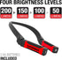 NK10 EZRED Bright ANYWEAR Neck Light for Hands-Free Lighting, Red and Black, Perfect Light for Mechanics, Camping