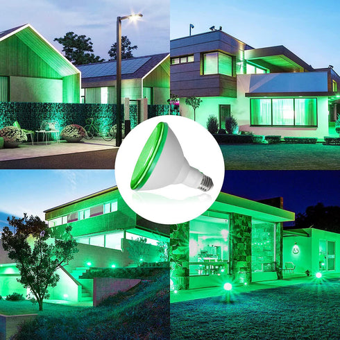 PAR38 Bulbs, 15 100W E26 Bulbs Bulbs, Lighting(2 Pack) Green Flood Light Watt Green LED Flood Light Equivalent, Base