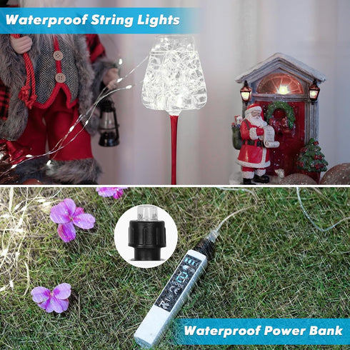 132FT(66 2) Lakumu * Fairy Lights Battery Operated String Lights, Twinkle Lights with Remote &Timer, Cool White LED